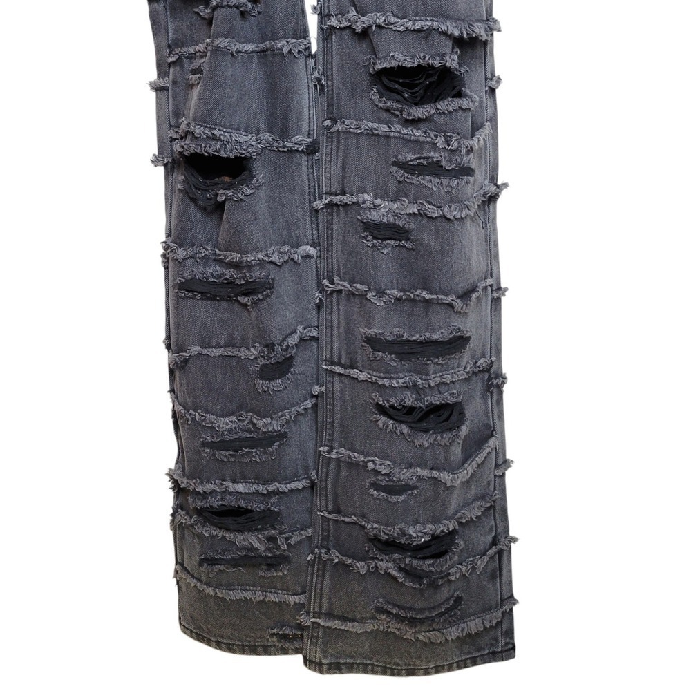 Racer Worldwide Distressed Grunge Mid Rise Jeans Washed Flag Jeans 26 Y2K Baggy - Picture 2 of 11